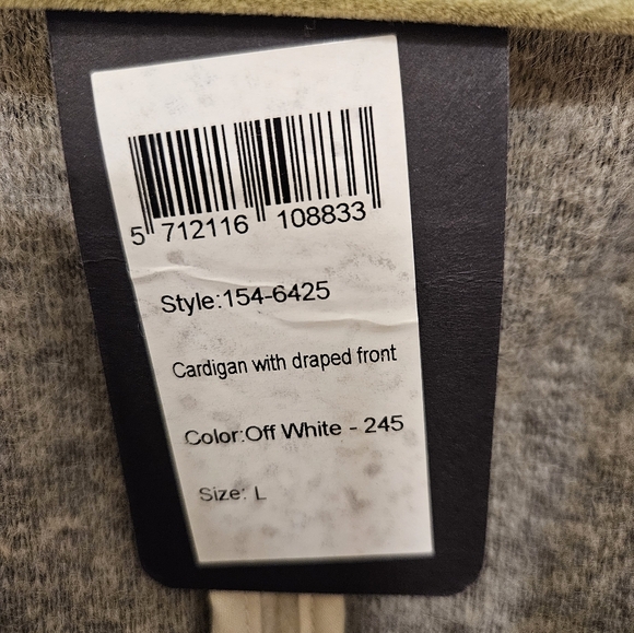 NWT - Cardigan with Draped Front - Coster Copenhagen - Off White - Size L - Picture 3 of 16